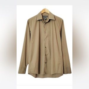 Banana Republic Classic Fit Men's Khaki Olive Long Sleeve Casual Button Up Shirt